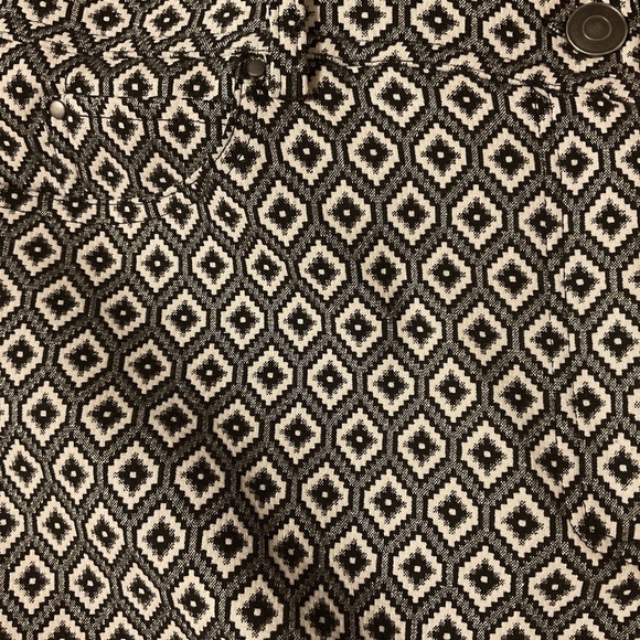 Woman Stretch Pants Black/white Light Silver Metallic  Size US 16 - Picture 2 of 9